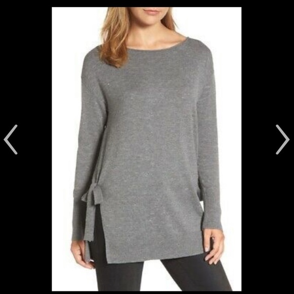 Nordstrom Oversized Merino Wool Side Tie Tunic Sweater - Picture 10 of 11